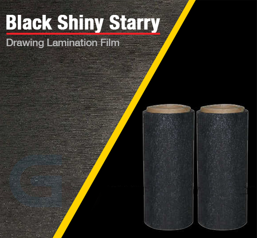black shiny starry drawing lamination film