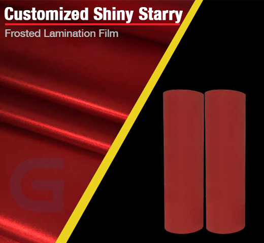 customized shiny starry frosted lamination film-red color